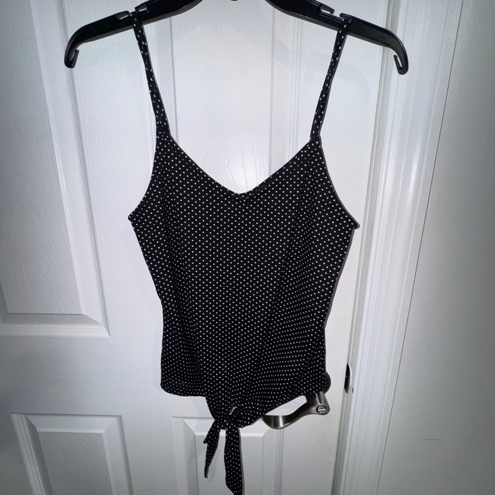 Black Polka Dot Women's Top